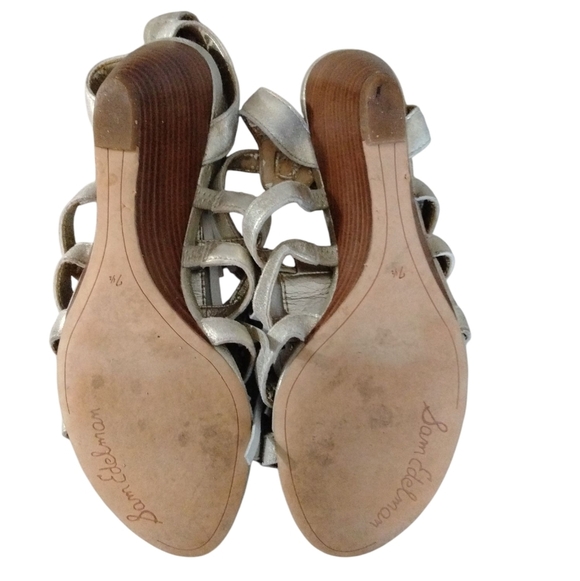 Sam Edelman Sandra Metallic Fringed Wedge Sandals Size 7.5 - Picture 9 of 11